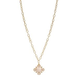 Pearlized Square Pendant Necklace